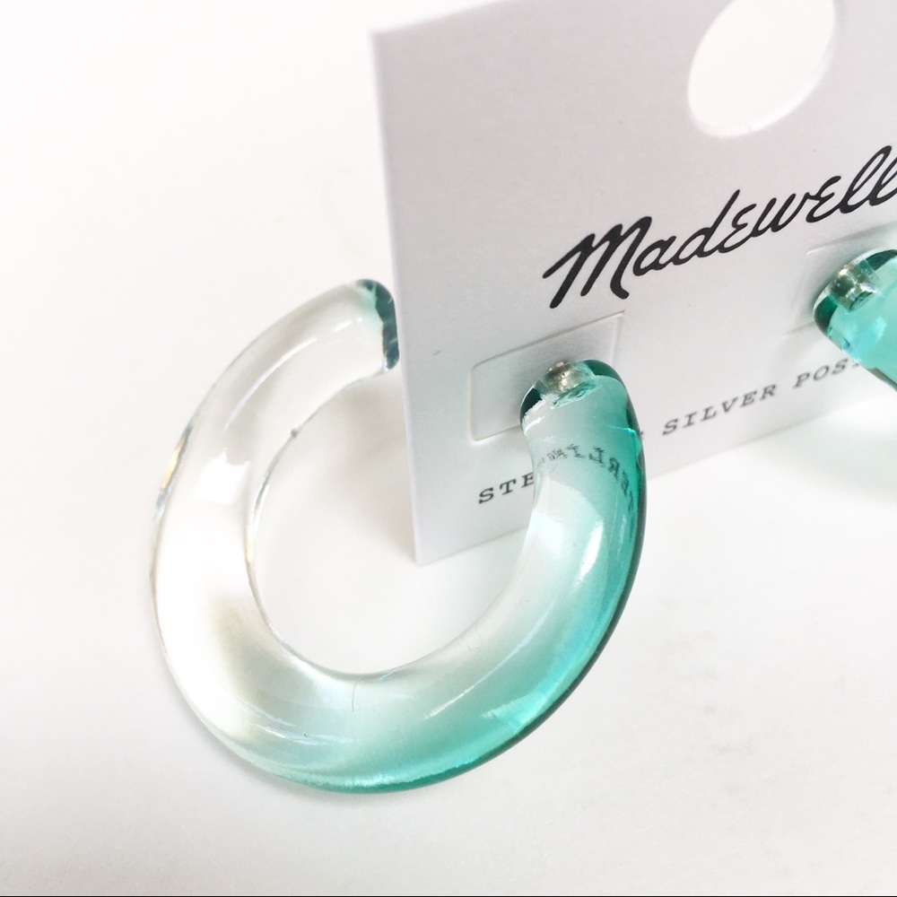 New Madewell Ombré Resin Hoop Earrings - Picture 4 of 8